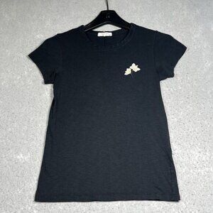 Rag & Bone Mini T-Shirt Womens XS Black 100% Cotton Organic Cotton Short Sleeve